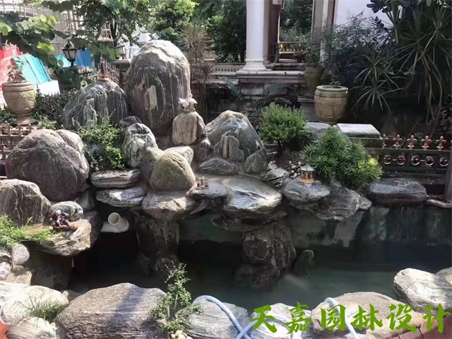 台州小型庭院假山鱼池